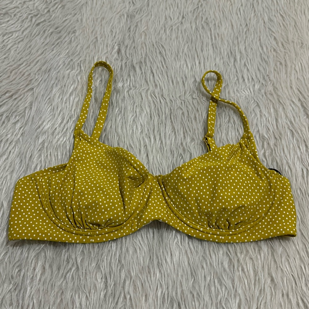 Sun lab swim bikini polk dot top size large